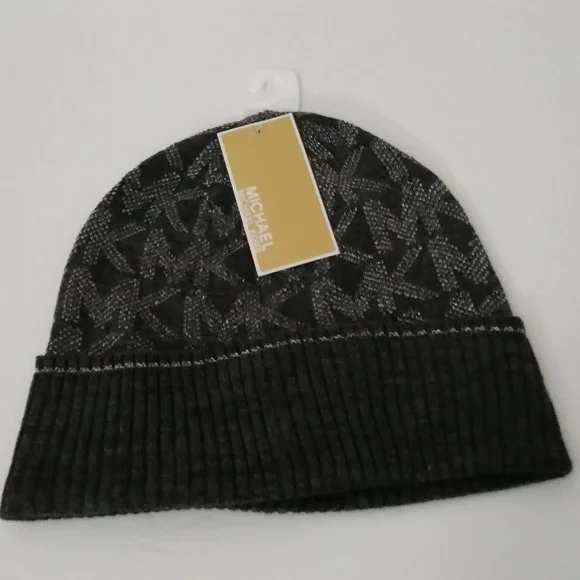 Michael Kors Borderd MK Logo Cuf Beanie Hat MICHAEL Michael Kors | Accessories | Michael Kors Bordered  main image 3